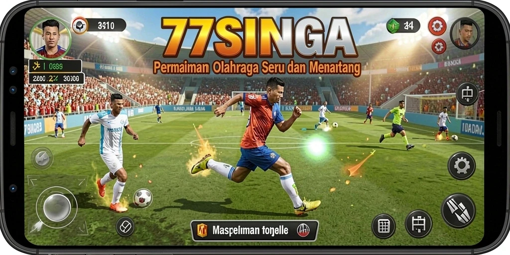 Screenshot dari gameplay <strong>77SINGA</strong> yang mendebarkan dan penuh aksi olahraga.