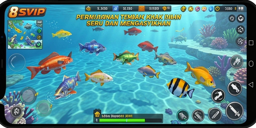 Gameplay seru dan menarik dalam permainan Tembak Ikan 8SVIP.