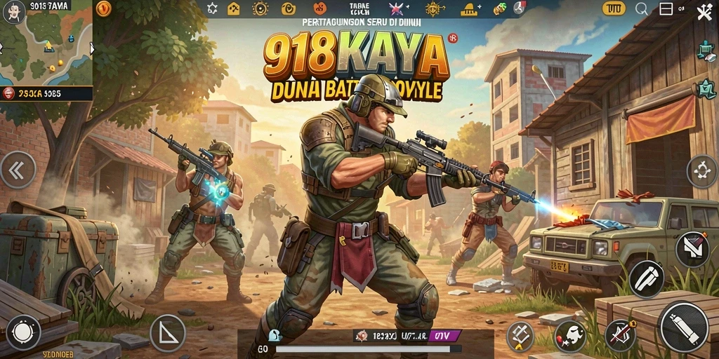 Screenshot gameplay Battle Royale yang menegangkan dan mendebarkan.