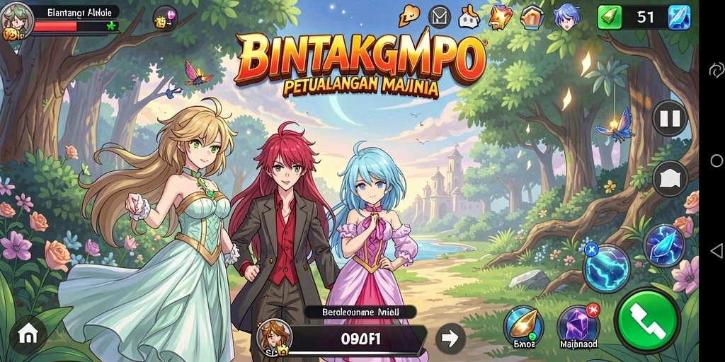 Gameplay seru di BINTANGMPO dengan karakter anime yang menarik.