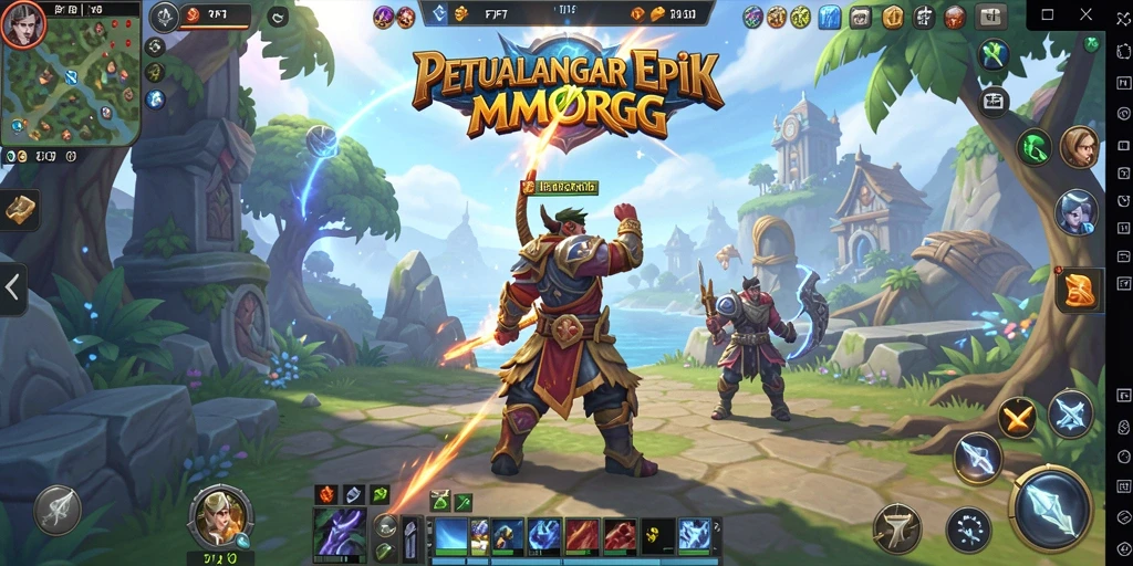 Screenshot gameplay F7F7 menampilkan aksi seru dalam pertarungan MMORPG.