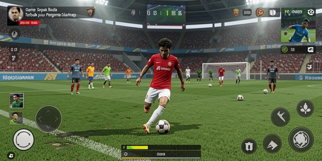 Tampilan gameplay KNO89 dengan aksi sepak bola mendebarkan.