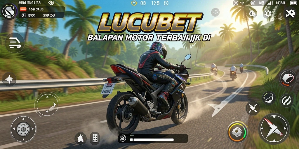 Tampilan gameplay balapan motor yang seru dan mendebarkan.