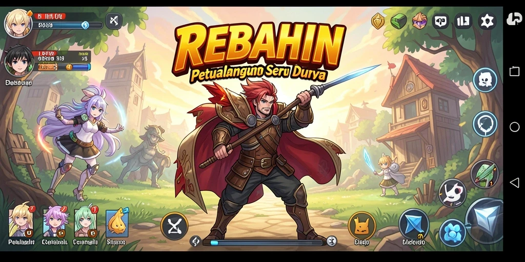 Screenshot gameplay REBAHIN menampilkan karakter anime yang beraksi.