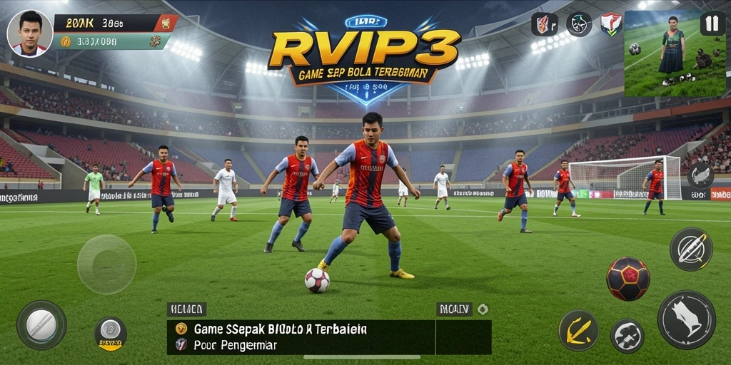 Tangkapan layar menunjukkan aksi permainan sepak bola yang mendebarkan.
